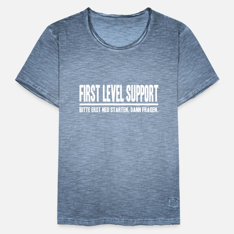 First Level Support Please restart IT IT first Men's Vintage T-Shirt