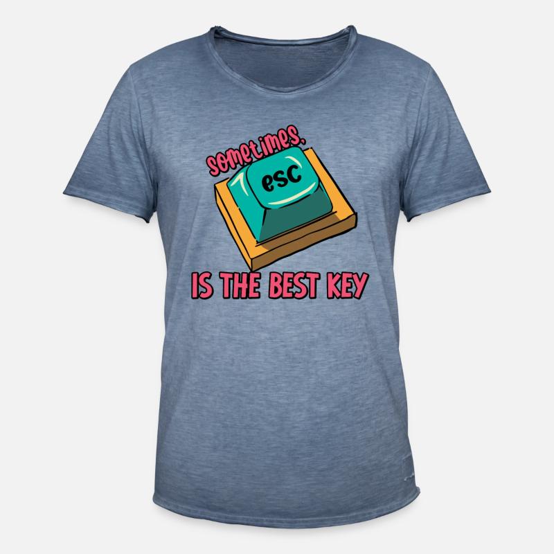 Software Engineer Computer Key Programming - Men's Vintage T-Shirt - vintage denim