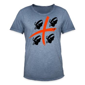 4 Mori-Stil - Männer Vintage T-Shirt - Vintage Denim - Vorne