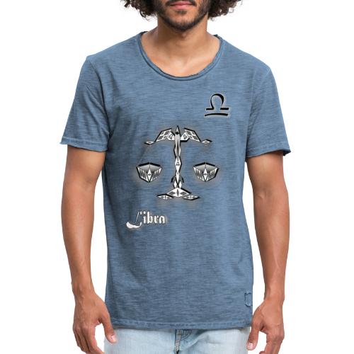 t shirt signe astrologique balance zodiaque libra - T-shirt vintage Homme