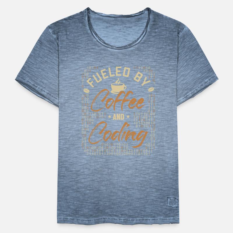 Fueled by Coffee and Coding Developer Coder Männer Vintage T-Shirt