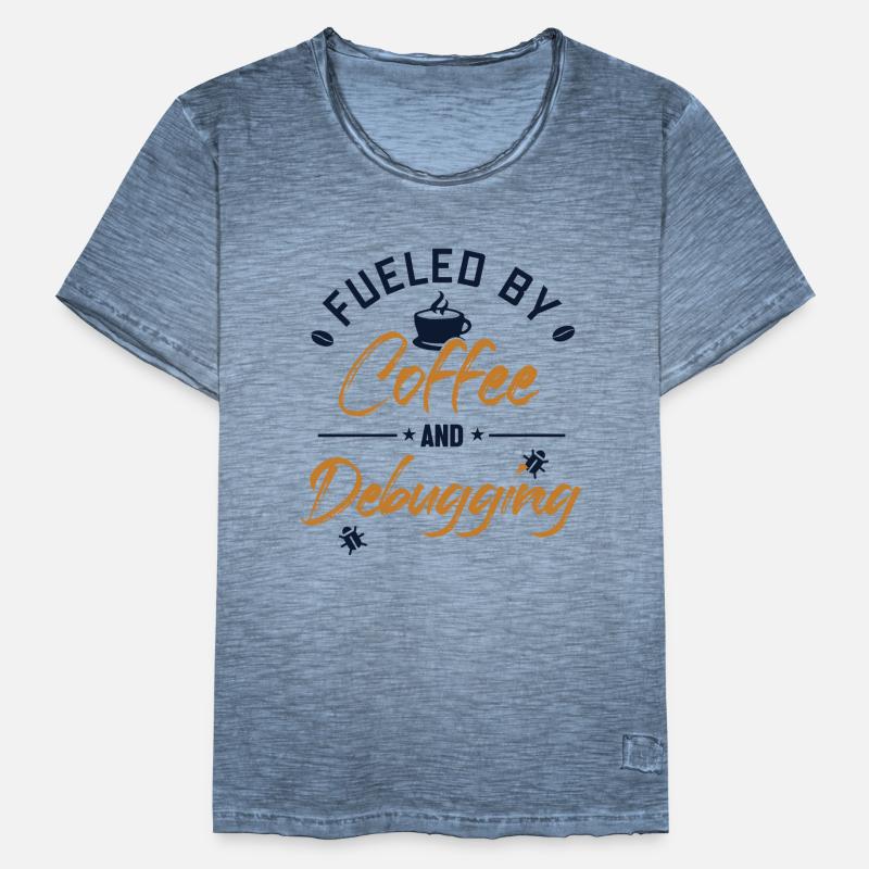 Fueled by Coffee and Debugging Developer Coder Männer Vintage T-Shirt