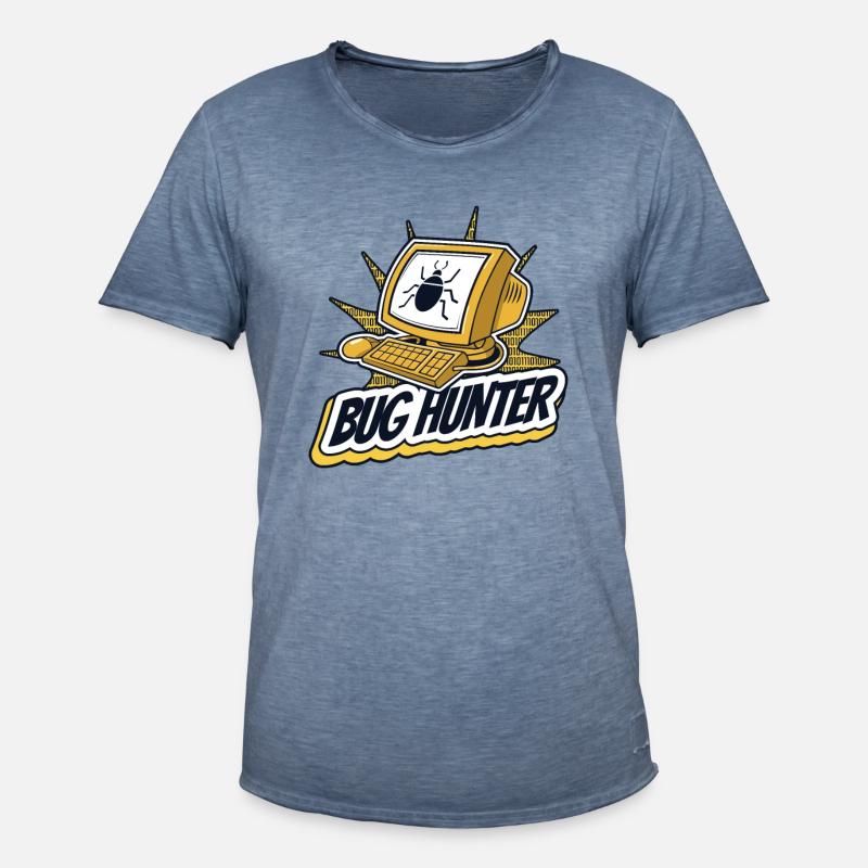 Bug Hunter Softwareingenieur Developer Coder - Männer Vintage T-Shirt - Vintage Denim