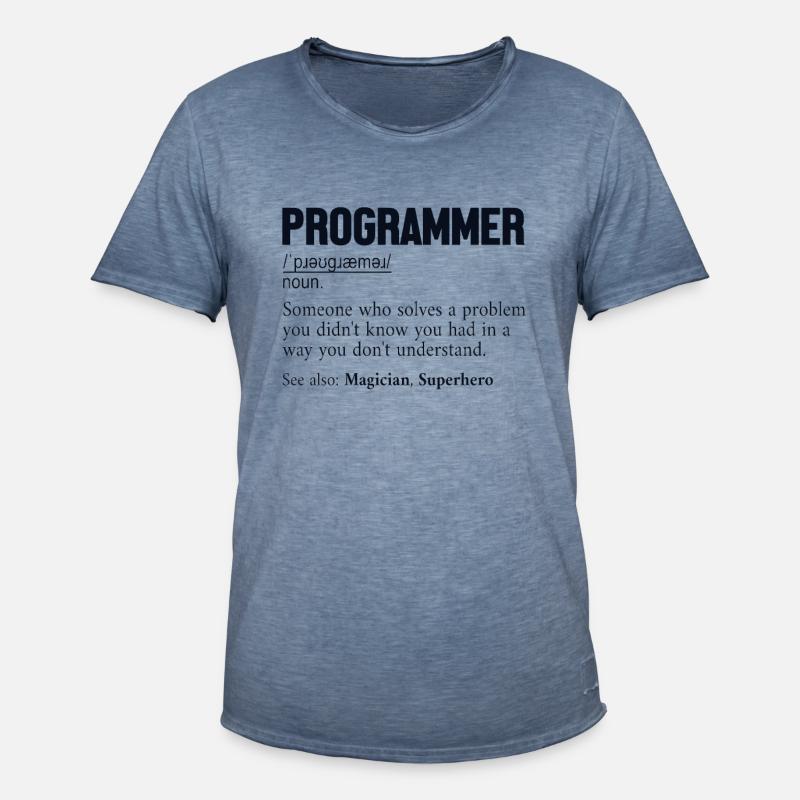 Programmer Definition Softwareentwickler Coder - Männer Vintage T-Shirt - Vintage Denim