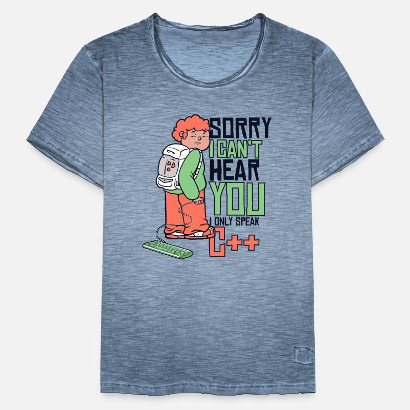 Can't Hear You Only Speak C++ Developer Coder Männer Vintage T-Shirt