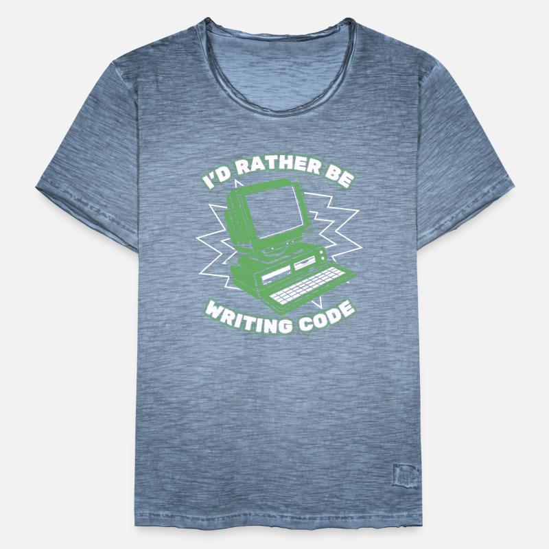 I'd Rather Be Writing Code Developer Coder Männer Vintage T-Shirt