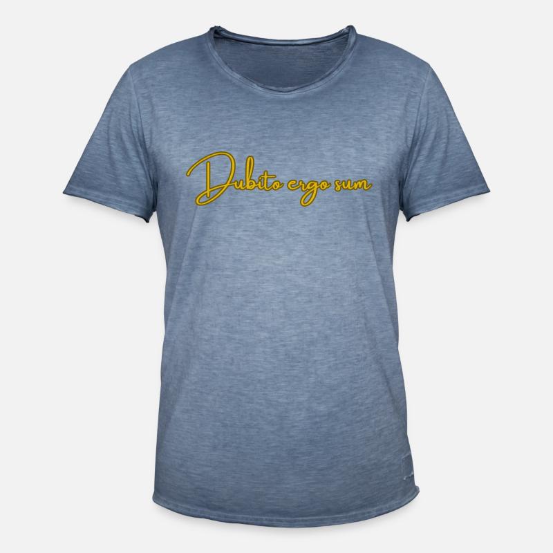 Dubito ergo sum ( Dubito dunque sono) - Maglietta vintage da uomo - vintage denim