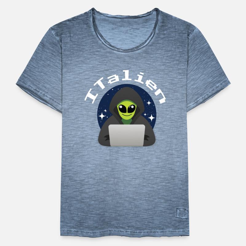 ITalien Alien Informatiker Hacker Coder T-shirt vintage Homme