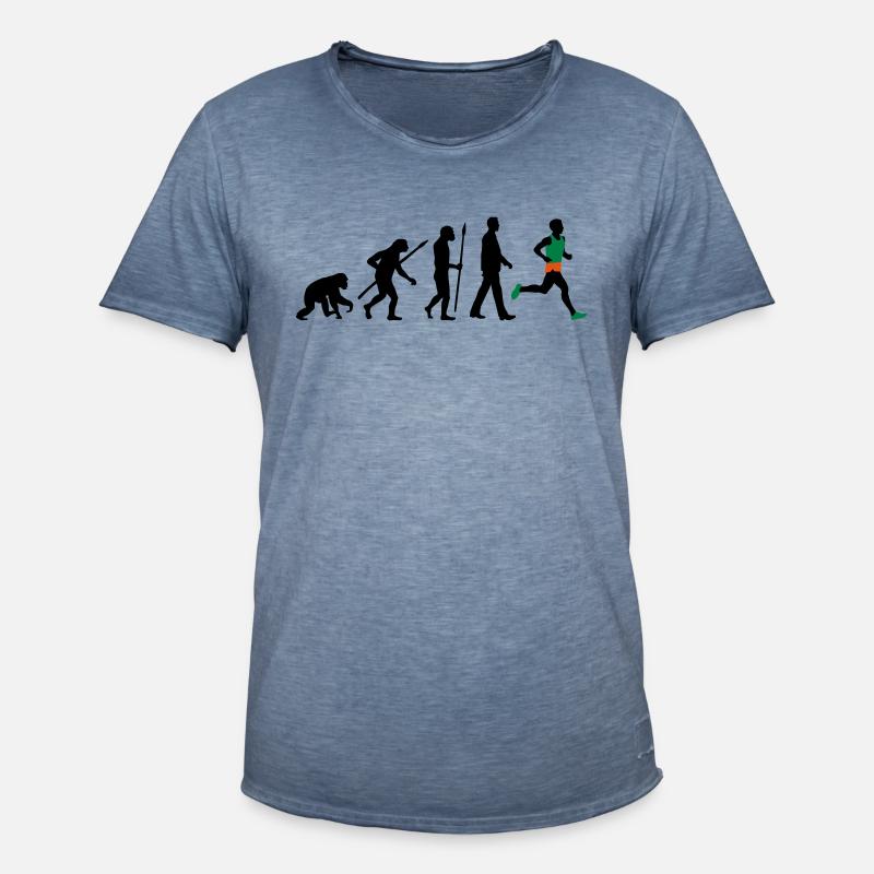 evolution_laufer_102012_a_3c - Männer Vintage T-Shirt - Vintage Denim
