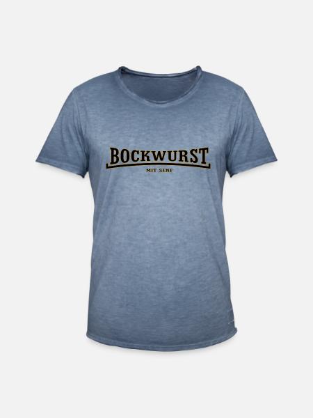 Bockwurst mit Senf - Männer Vintage T-Shirt - Vintage Denim