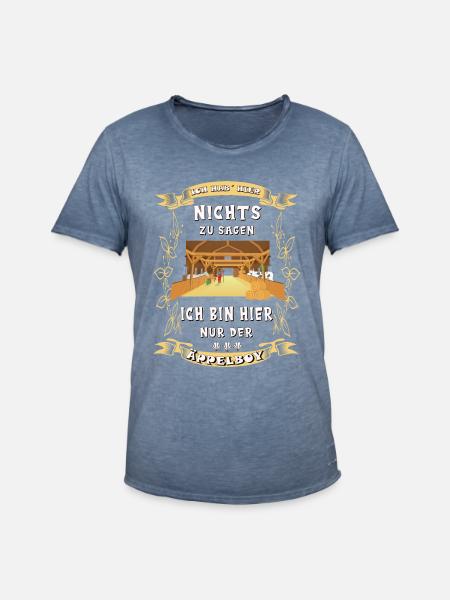 Stall Pferd Äppelboy Spruch Reiten - Männer Vintage T-Shirt - Vintage Denim