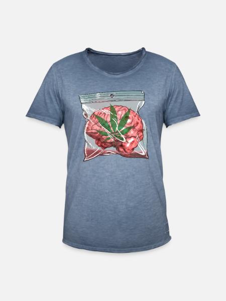Brain - Men's Vintage T-Shirt - vintage denim