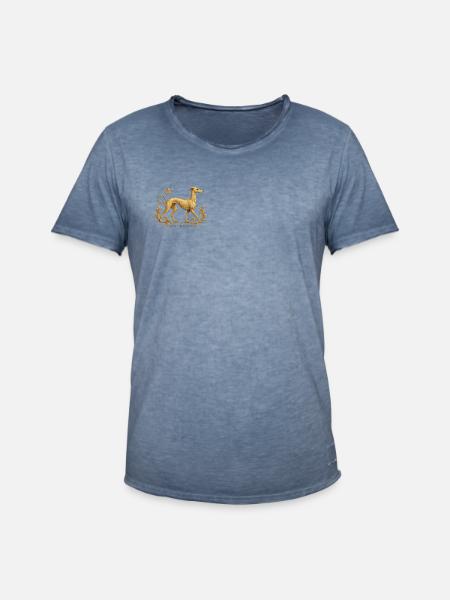 Libérez le Galgo - Broderie n°01 - T-shirt vintage Homme - vintage bleu jeans