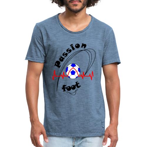 t shirt passion football fier d'être footballeur - T-shirt vintage Homme