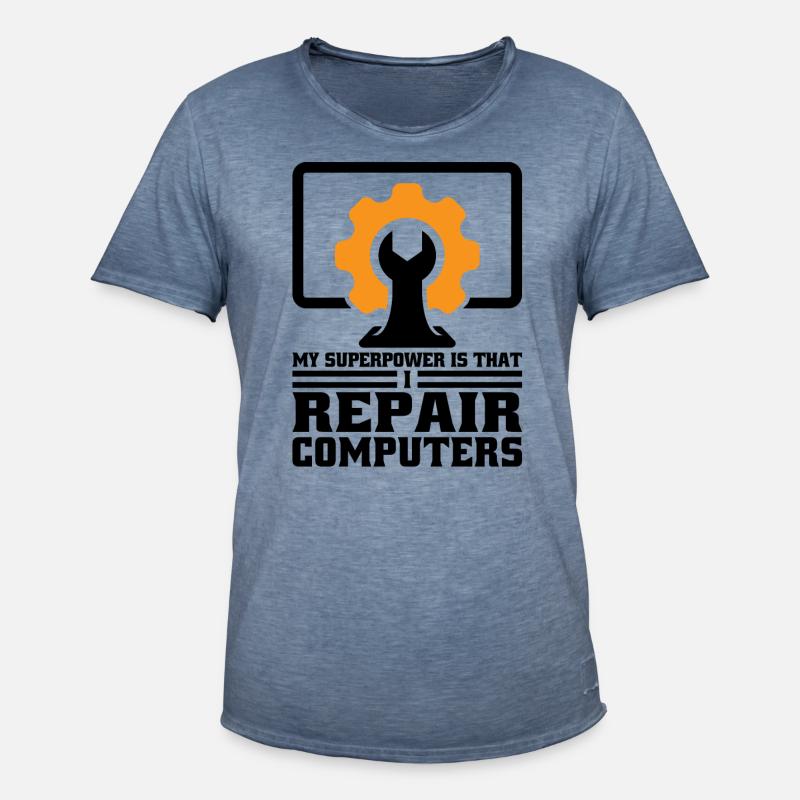 Technischer Support Computertechniker Technischer - Männer Vintage T-Shirt - Vintage Denim