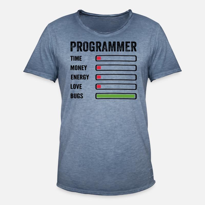 Developer Humor Programmer Coder - Men's Vintage T-Shirt - vintage denim