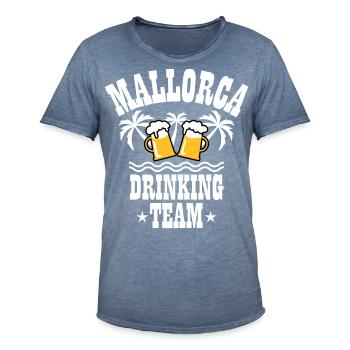 09 Mallorca Drinking Team Beer Mass Bier Party - Männer Vintage T-Shirt - Vintage Denim - Vorne - Jose (178cm)
