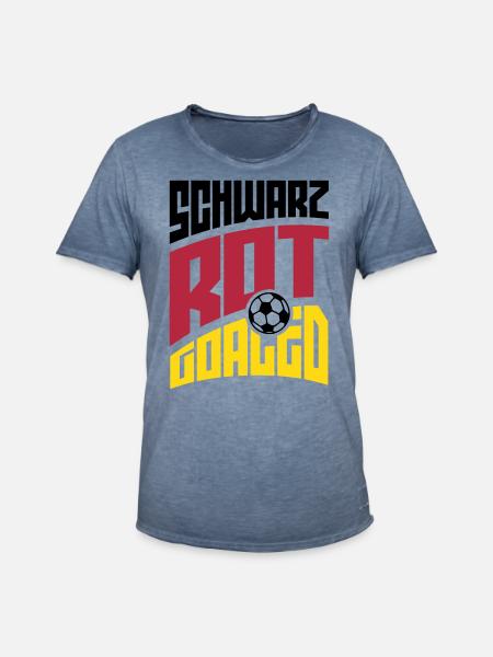 Schwarz Rot Goaled - Männer Vintage T-Shirt - Vintage Denim