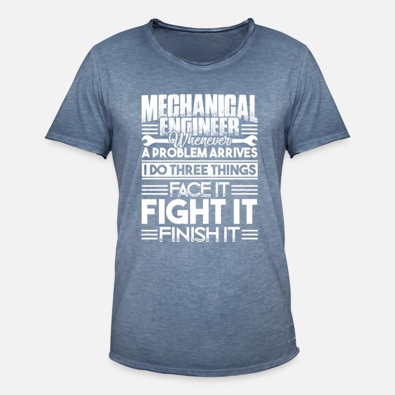 Mechanical Engineer Solves Problem - Men's Vintage T-Shirt - vintage denim