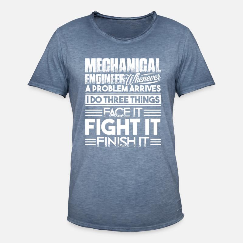 Mechanical Engineer Solves Problem - Men's Vintage T-Shirt - vintage denim