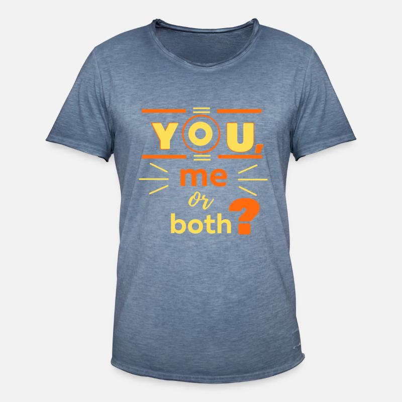 Sie, ich oder beide? - Männer Vintage T-Shirt - Vintage Denim