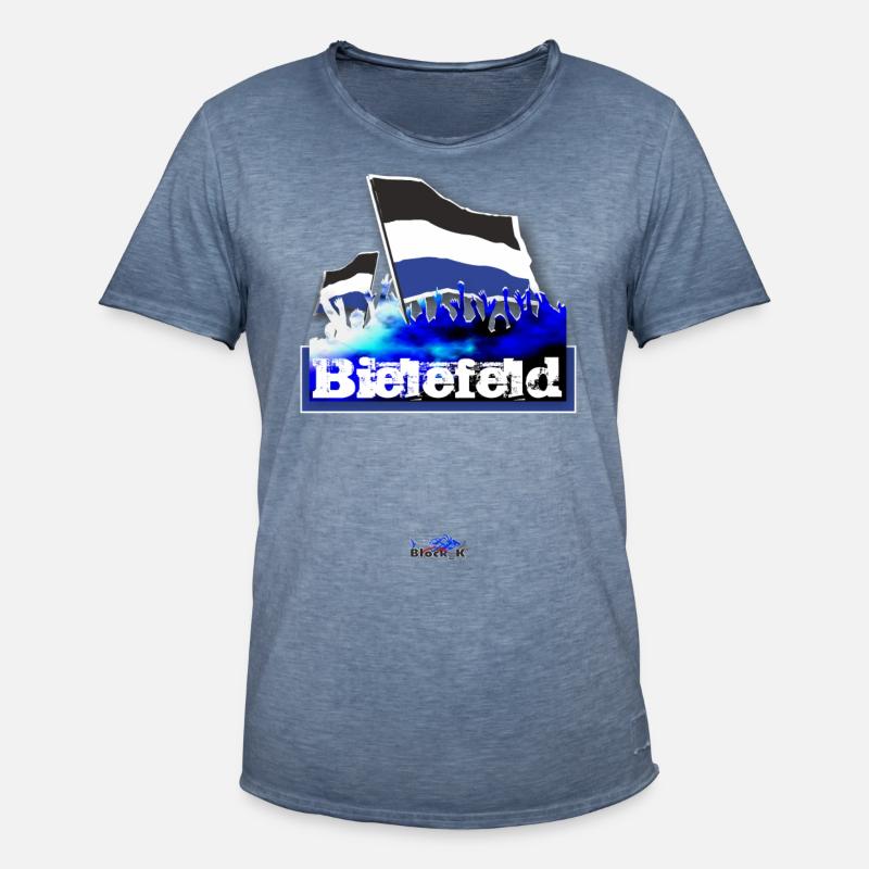 bielefeld - Männer Vintage T-Shirt - Vintage Denim