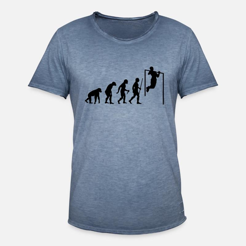 Evolution Pull Up - Männer Vintage T-Shirt - Vintage Denim