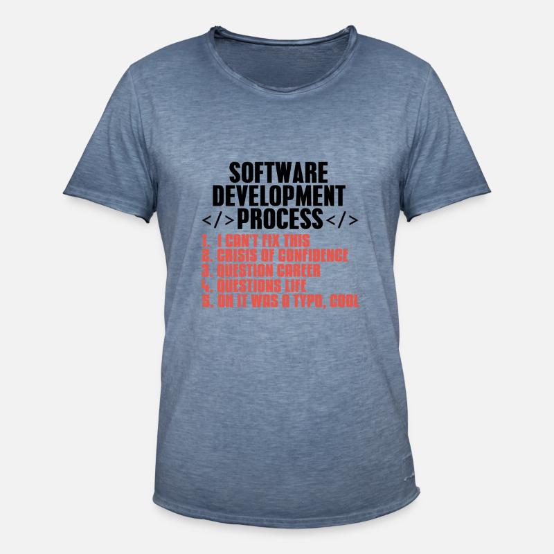 Programmierer Coder Softwareentwickler Geschenk - Männer Vintage T-Shirt - Vintage Denim