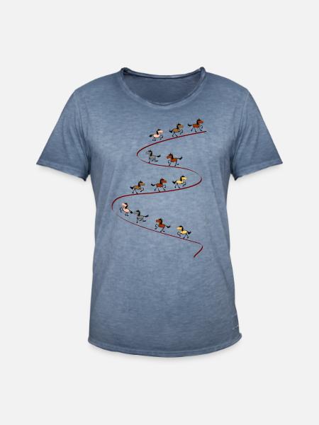 Iceland horses - Men's Vintage T-Shirt - vintage denim