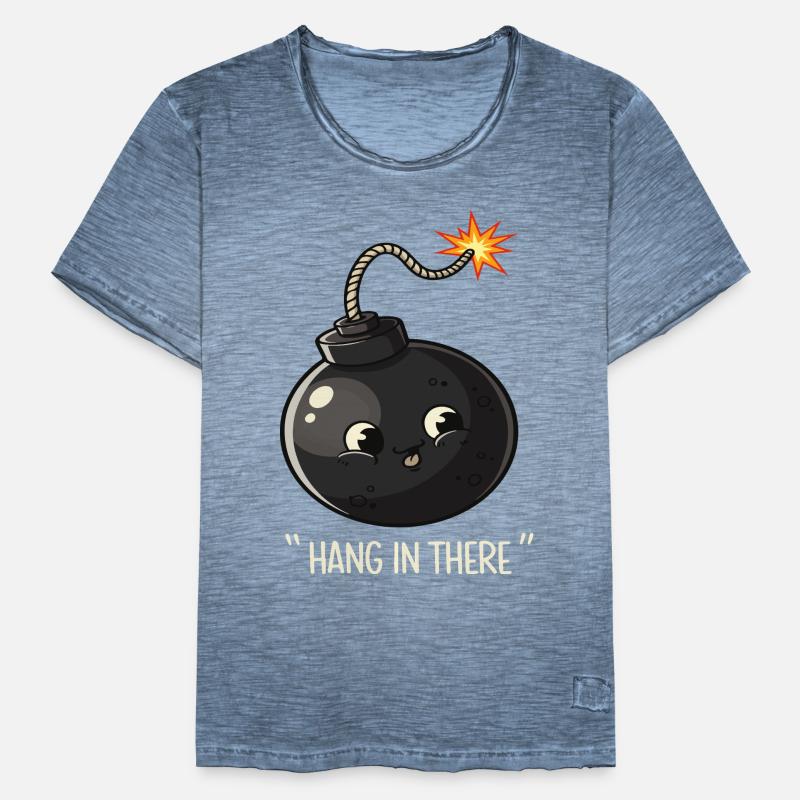 Kawaii Exploding Bomb Comic Design Men's Vintage T-Shirt