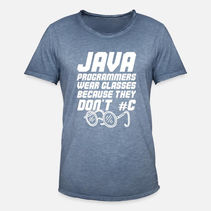 Cooler Java-Programmierer - Männer Vintage T-Shirt - Vintage Denim