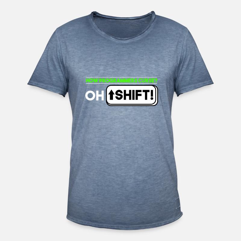 Programming - How programmers curse Oh shift - Men's Vintage T-Shirt - vintage denim