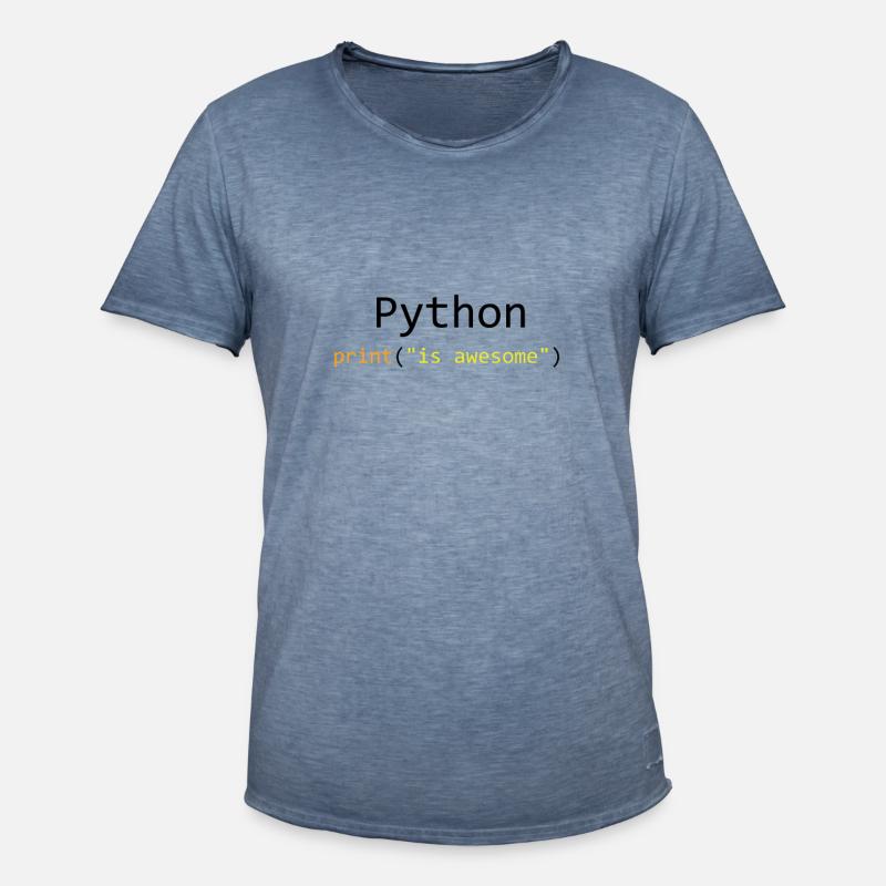 Python is awesome - Männer Vintage T-Shirt - Vintage Denim