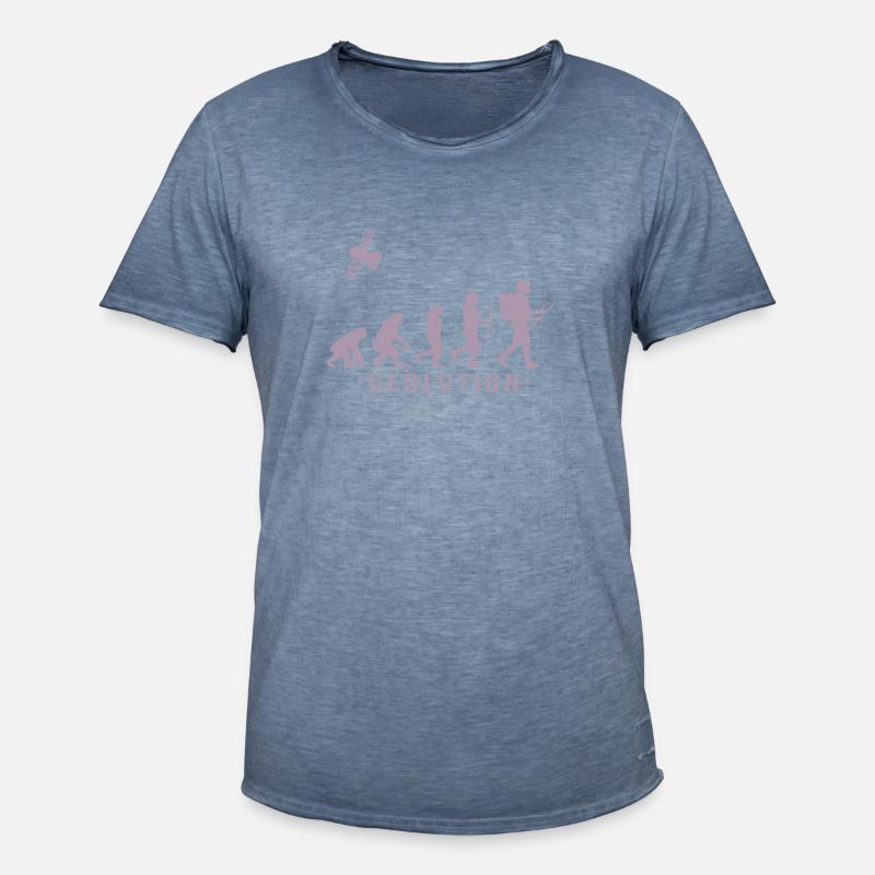 Geocaching evolution Shirt Geolution - Männer Vintage T-Shirt - Vintage Denim
