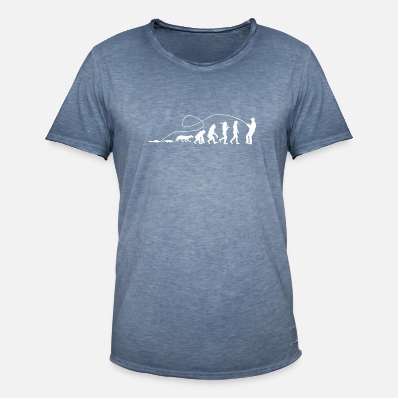 Evolution Angler TShirt - Männer Vintage T-Shirt - Vintage Denim