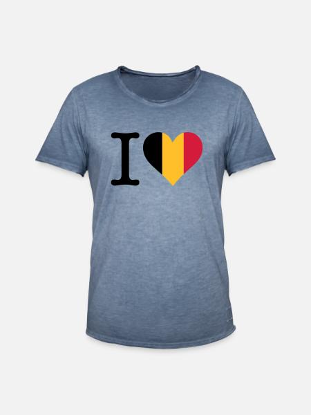 I Love Belgium - Men's Vintage T-Shirt - vintage denim