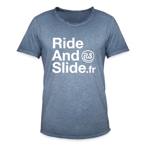 Ride And Slide logo blanc - T-shirt vintage Homme