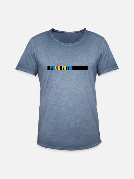 puck futin logo design - Men's Vintage T-Shirt - vintage denim