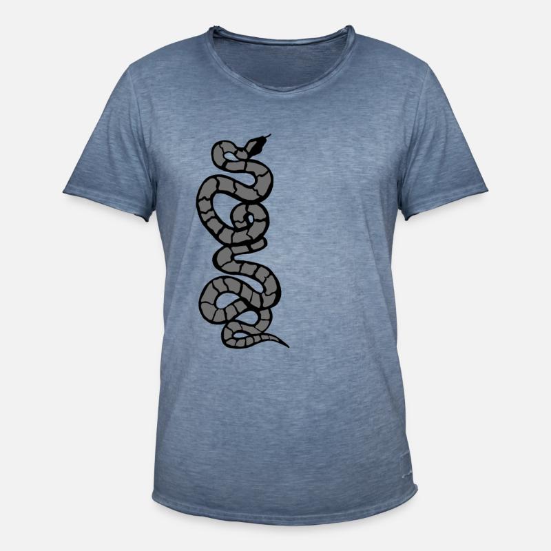 Snake Python grey - Men's Vintage T-Shirt - vintage denim
