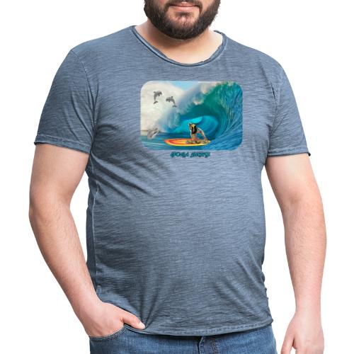 Power yoga surf - Vintage-T-shirt herr