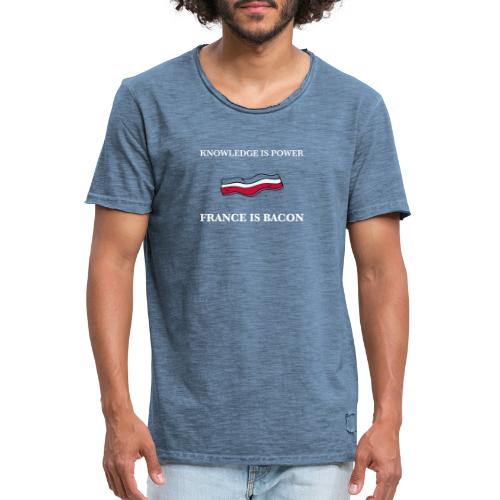 France is Bacon (Blue) - Men's Vintage T-Shirt