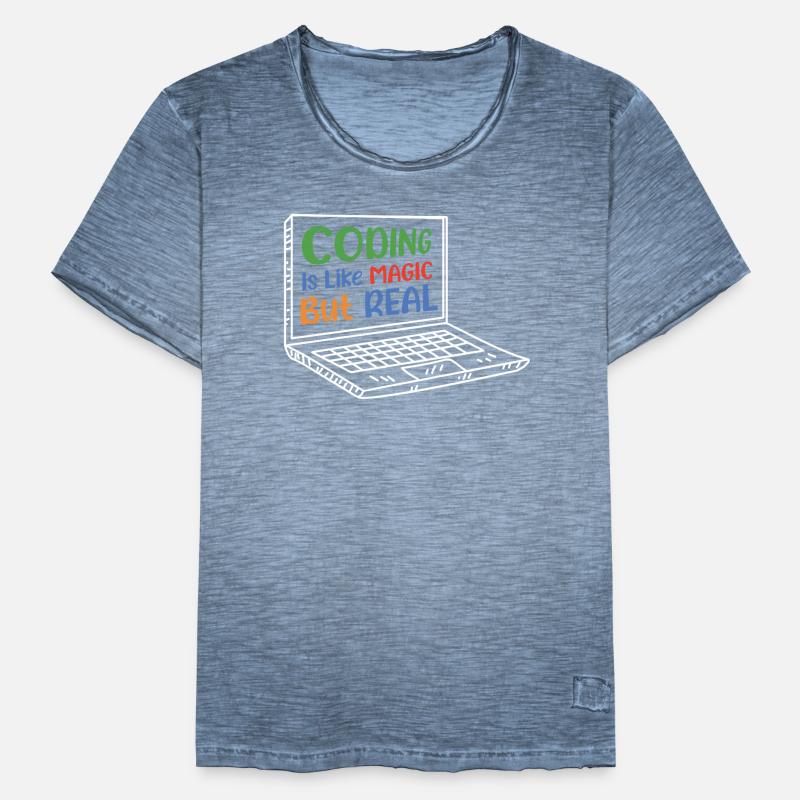 Coding Is Like Magic Coder Programmer Computer Gee Männer Vintage T-Shirt