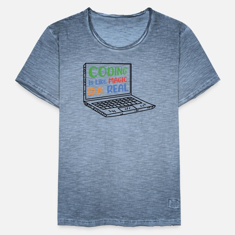 Coding Is Like Magic Coder Programmer Computer Gee Männer Vintage T-Shirt