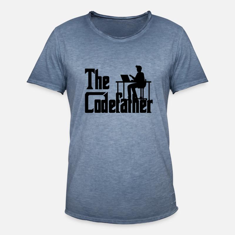 The Codefather Coding Programierer Geschenk - Männer Vintage T-Shirt - Vintage Denim