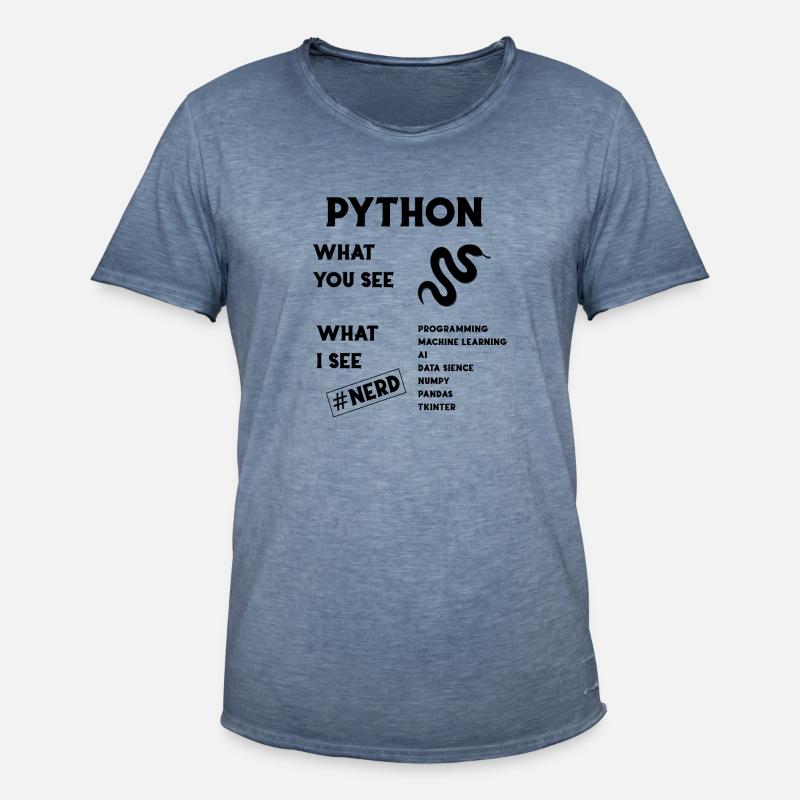 Programmation Python - T-shirt vintage Homme - vintage bleu jeans