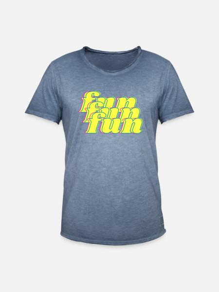 fun - T-shirt vintage Homme - vintage bleu jeans