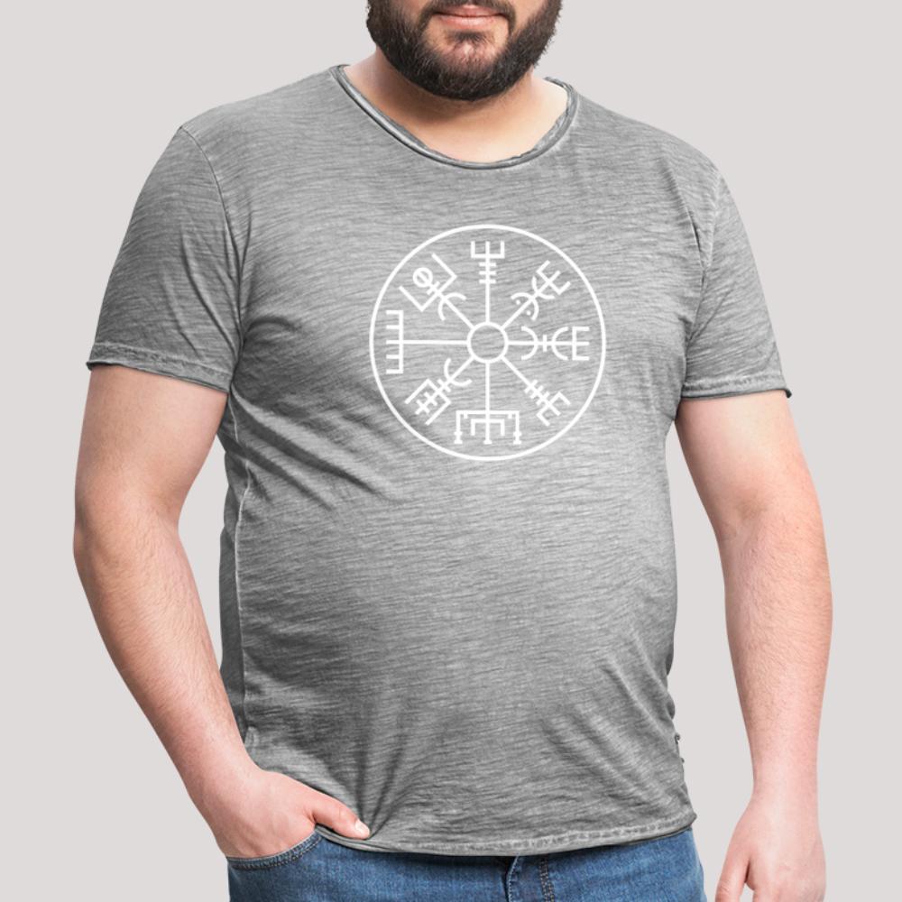 Vegvisir Kreis - Männer Vintage T-Shirt Vintage Grau