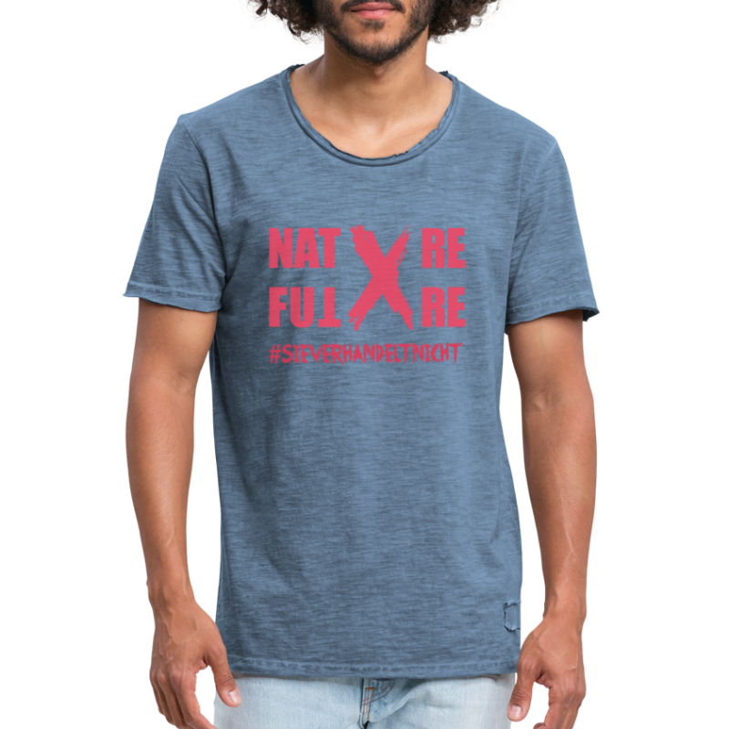 Nature-X-Future #SieVerhandeltNicht - Schrift pink - Männer Vintage T-Shirt