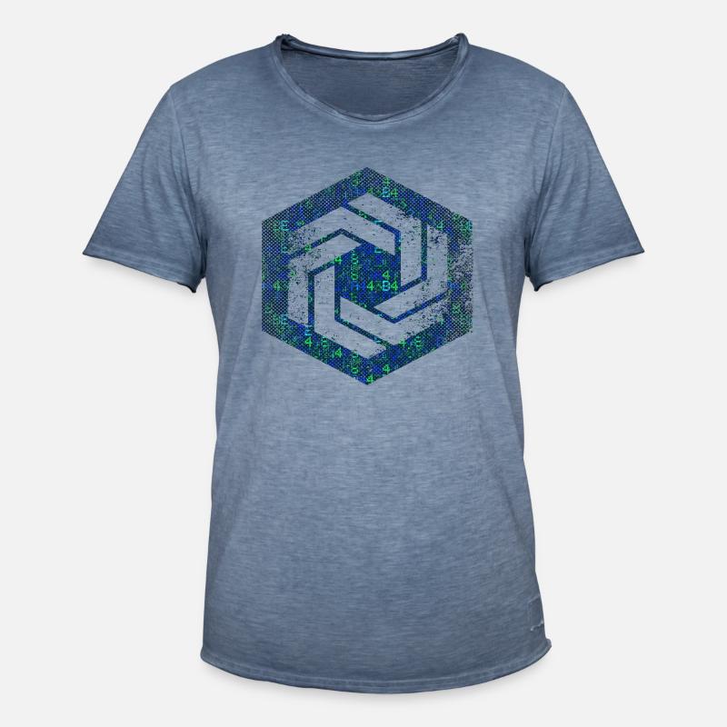 hexagon programming programmer coding geometric - Men's Vintage T-Shirt - vintage denim