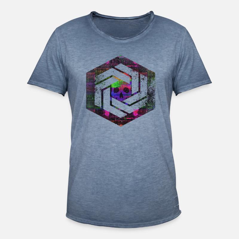 hexagon programming programmer coding geometric - Men's Vintage T-Shirt - vintage denim